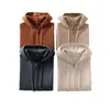 Suéter de Cachemira 100% Puro para Hombre Traje Deportivo Sudadera con Capucha Holgada Casual Juvenil Cárdigan Tejido Pantalones Talla Grande
