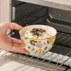 Tigela de Arroz de Cerâmica Chinesa Tigela Pequena Louça Doméstica Pratos de Alto Valor Tigelas Tigela e Prato Seguros para Micro-ondas Conjunto