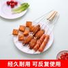 Juego Completo de Camping Brochetas para Barbacoa Acero Inoxidable Brochetas para Kebab Brochetas Redondas Planas Engrosadas para Asar