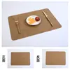 Mantel Individual de Cuero con Patrón de Vaca Escandinavo, Doble Cara, Estilo Occidental, para Mesa de Comedor, Mantel para Vajilla, Mantel Aislante, Anti-quemaduras, Impermeable y a Prueba de Aceite