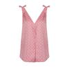 Elegante Top de Tirantes Elegante Nudo con Estampado de Grupo, Cuello en V, Sin Mangas, Chaleco, Falda Larga con Lazo