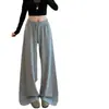 Pantalones de pierna ancha con cintura elástica y cordón hechos a medida para mujer, con un diseño completo de cielo estrellado con pedrería brillante, una caída fluida y un estilo casual hasta el suelo, directamente de la fábrica de origen