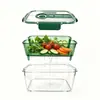 Saladkid Salad Pod Contenedor de Plástico para Ensalada con Tapa de Apertura Lateral, Frasco para Conservar Frescura, Contenedor Sellado