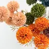 Cores Retrô de Outono Crisântemo de Bola Flor Artificial Haste Única Bola de Cardo Dente-de-leão Decoração de Arranjo de Flores para Casa Sala de Estar Decoração de Casamento Transfronteiriço