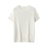 Elegante jersey de punto 100% seda de morera con cuello redondo y pequeñas mangas acampanadas, tejido versátil, nuevo jersey de punto de seda de morera de manga corta para primavera/otoño