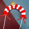 Festa Aniversário Bolo Decoração Bola de Pompom Bola de Pelo Arco Vestir Estéreo Arco-Íris Plug-in Coração de Menina Mesa de Sobremesa Renda