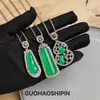 Colar Imitação de Jade Novo Chinoiserie Pingente Verde Corrente Longa para Suéter Colar Elegante de Alta Qualidade Que Não Desbota Acessórios de Vestuário