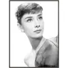 Pintura Decorativa Moderna Nórdica Audrey Hepburn Sala de Modelos Sala de Exposiciones Pintura Colgante en Blanco y Negro Pintura para Porche Belleza Personajes de Sala de Estar