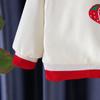 Ropa de primavera y otoño para niñas, abrigo de cuello azul marino, nuevo traje de béisbol universitario de estilo occidental para niños, cárdigan informal de moda para niños grandes