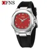 Reloj Masculino Más Vendido Transfronterizo Oufani Simple Doble Esfera Números Árabes Reloj Cuadrado Clásico de Cuarzo