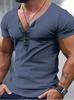 Camiseta de verano para hombre de Amazon, de cuello en V, a juego de colores, de manga corta, para adolescentes, corte ajustado, deportiva, para fitness, top para hombre