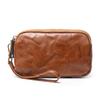 Entrega de comércio exterior couro genuíno carteira de mão masculina vintage padrão carteira porta-moedas primeira camada couro de vaca grande capacidade bolsa para celular