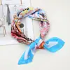 Pañuelo Cuadrado Nuevo Transfronterizo para Mujer de 70 cm Estampado Retro Seda de Imitación Pañuelo de Alta Gama Pañuelo Chal Protector Solar