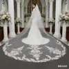 Moda nuevo hecho a mano fila flor larga doble cola grande velo blanco maquillaje boda novia principal accesorios de boda