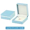 Caja de Papel Rellena de Cuero Rojo para Joyería, Caja de Almacenamiento de Joyería, Caja para Anillos, Caja para Collares, Caja para Colgantes, Caja de Regalo