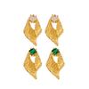 Pendientes irregulares de concha de alta calidad franceses chapados en oro de 18k pendientes de moda nicho OL pendientes de circonita al por mayor