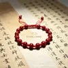 Pulsera de Cinabrio, Pulsera de Hilo Rojo Tejida a Mano, Hilo Rojo Ajustable para Mejores Amigos y Parejas, Regalo para Amigos y Mejores Amigos