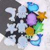 Molde de epóxi diy série animais marinhos molde de silicone com areia movediça pingente de chaveiro pingente joia molde de estrela do mar