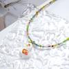Collar de Cuentas de Colores Mariposa Infantil Cadena para Clavícula Amor Flor Roja de Dibujos Animados Linda Joyería Chica Dopamina