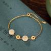 Yilu prata S925 prata esterlina banhado a ouro jade Hetian moda nacional moeda personalizada fivela de segurança pulseira elegante pulseira da moda