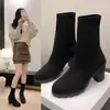 Estilo fada retrô sexy para encontro Botas de rua americanas meias retrô Primavera e outono de 2026 botas vintage estilosas e de alta qualidade