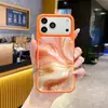 Peixe koi estilo chinês e flor de lótus pintura a óleo fluida cor fantasia capa de celular de silicone líquido com sensação de pele para iPhone 18 Pro Apple 16P