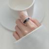 Anel Elegante Nalan de Prata S925 com Cola Borrada para Dedo Feminino com Linha Ondulada Assimétrica J9026