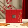 Caixa de Presente Estilo Chinês para Inauguração de Casa, Caixa de Presente Portátil com Tampa Flip Magnética, Caixa de Doces com Estampa Dourada para Casamento, Caixa de Presente para Lembrança Atacado