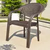 Silla de Comedor Silla Individual Silla de Plástico Tienda de Té con Leche Cafetería Silla de Mimbre Jardín Terraza Exterior Balcón Dapai