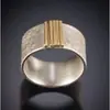 Anillo de Línea Bicolor de Dos Colores para Mujer Anillo de Mujer Exagerado Retro Simple Personalizado Venta Caliente de Nuevos Productos Europeos y Americanos