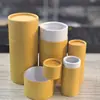 Em estoque tubo de papel kraft frasco de óleo essencial lata de papel embalagem de tubo redondo lata de papel para chá caixa de papel para cosméticos lata de papel de ágar
