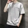 Nova Camiseta de Manga Curta Masculina Verão Estilo Coreano Tendência Simples Top de Meia Manga Estilo Hong Kong Solto Casual Tendência Marca Camiseta