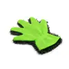 Guantes gruesos transpirables de cinco dedos para lavar el coche, doble cara de forro polar de coral de pelo largo, absorbentes y sin pelusa, guantes para limpiar el coche