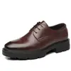 Zapatos de Cuero para Hombre, Transpirables de Verano, Formales de Negocios, Casuales de Verano Calados para Hombre, Nuevo Estilo 2026 Zapatos de Boda para Novio