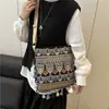 Bolsa de Tote con Borlas Estampadas Estilo Étnico Primavera 2026 para Mujer, Gran Capacidad, de Hombro o Cruzada