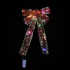 Laço de Fita de Natal com Luzes Decoração de Árvore de Natal Festa Arranjo de Cena Festiva Laço com Iluminação LED