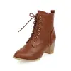 40-43 Botas Martin Femininas Outono e Inverno Salto Grosso Cadarço Estilo Coreano Botas Naked Botas Curtas Salto Alto Feminino w120