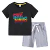 Camiseta para Niños 2026 Verano Nuevo Comercio Exterior Ropa para Niños Ins Estilo Coreano Algodón Manga Corta y Pantalones Cortos para Niños Conjunto de Dos Piezas