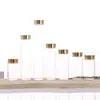 Botellas de Vidrio para Caramelos Dispensadoras de 37 mm con Tapa Dorada y Tirador, Botellas Portátiles Selladas de Alto Borosilicato para Granos con Tapas