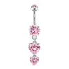 Nuevos Anillos para Ombligo Rosas con Lazo Estilo Europeo y Americano, Diversas Joyas para Piercing con Circonitas de Gran Venta, Accesorios para Anillos de Ombligo