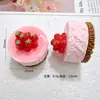 Pastelito Mini Mousse de Fresa y Arándano Crema 3D Juguete de Comida Simulado Accesorios de Resina Clip para el Cabello Creativo DIY Llavero