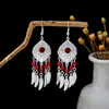 Pendientes de Borla de Plata Miao Estilo Étnico, Pendientes de Borla Turquesa Bohemios, Pendientes de Atracción Turística de Minorías Étnicas