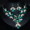 Conjunto de Joias de Colar Estilo Europeu e Americano, Exagerado Cristal, Ágata, Rubi, Pérola Corrente com Pingente, Vestido de Noiva