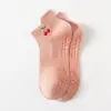 Meias Esportivas Infantil Yoga Antiderrapante Meias Curtas Puxador Bordado de Cereja Meias Cano Baixo Fitness Indoor Treinamento de Dança Meias para Piso