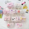 Bolso de Mano con Perlas Estilo Princesa para Niñas Bolso de Hombro Dulce con Lazo de Encaje Estilo Chanel Bolso Cruzado con Cadena Bolso Infantil