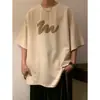Fabricante Directo Estilo Americano High Street Suede Estampado con Espuma Todo Fósforo Camiseta de Manga Corta Camiseta de Verano para Hombre Tendencia Holgada