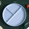 Prato Dividido Estilo Japonês Prato Dividido Redutor de Gordura Conjunto de Louça Infantil Combinação Prato de Arroz com Três Compartimentos Separado Prato de Café da Manhã Dim Sum