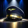 Chapéu de capitão piloto para mulheres, adereço para apresentação de palco, festa à fantasia sessão de fotos uniforme retrô chapéu de marinheiro