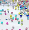 8*8mm Fundo Plano Flor de Gelo Celebridade da Internet Brilho Especial Formato Cristal de Vidro Nail Art Diamante Nail Art Joia Usável Unha Atacado