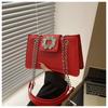 Bolsa Quadrada Pequena Estilo Western Texturizada Retro Moda Verão 2025 Novo Design de Nicho Bolsa de Ombro Transversal Feminina